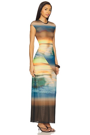 AFRM Cody Dress in Yellow,Brown