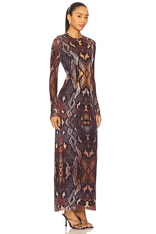 AFRM Didi Maxi Dress in Brown. Size XXS. Also