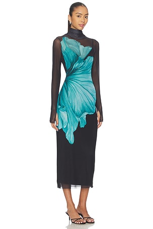 AFRM Shailene Power Mesh Dress in Teal