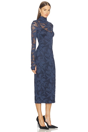 AFRM ROBE SHAILENE CROCHET FLORAL LACE en Marine