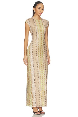 AFRM Cody Dress in Tan,Green