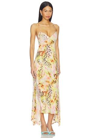 AFRM Christina Dress in Yellow,Pink