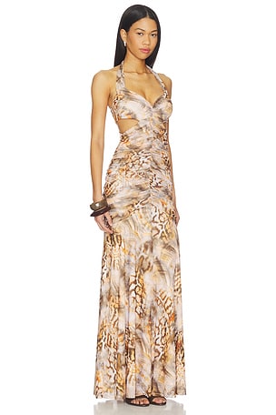 AFRM Lynn Dress in Brown,Orange