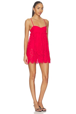 AFRM Aria Lace Dress in Red