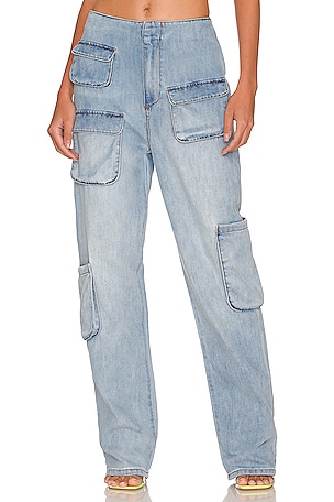 Hudson Jeans High Rise Wide Leg Cargo in Spring Indigo