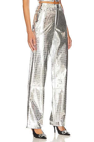 AFRM Marshall Pants in Metallic Silver