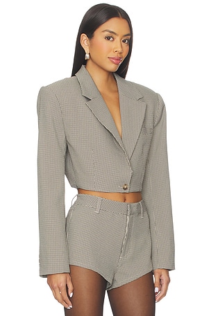 AFRM Petra Cropped Blazer in Cream