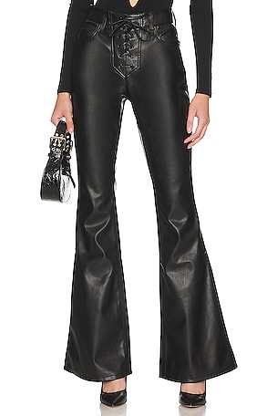 KAIDA Faux Leather Flare Pants – LAMARQUE