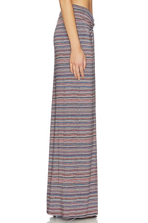 AFRM Carr Shiny Knit Skirt in Chevron Stripe