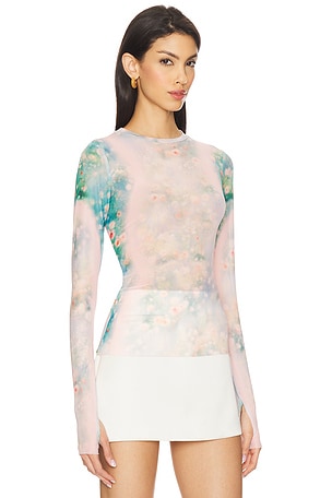 AFRM Kaylee Top in Green,Blush