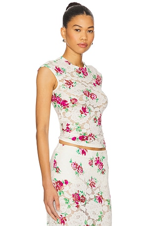 AFRM Nina Crochet Lace Top in White