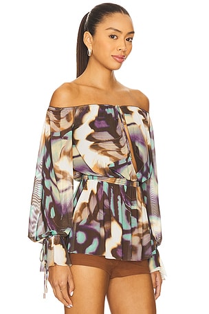 AFRM Gordon Blouse in Brown