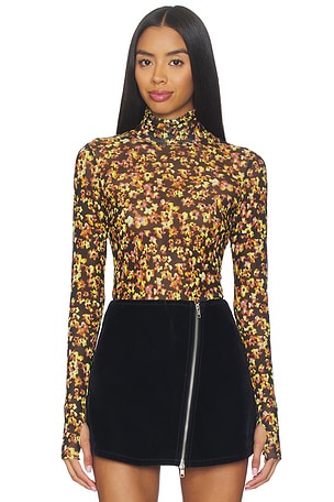 Zadie Flocked Mesh Top AFRM