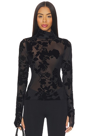 Zadie Flocked Mesh Top AFRM