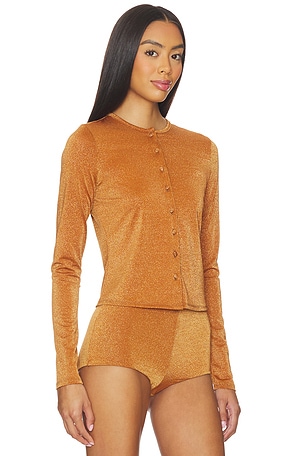 AFRM Linda Top in Metallic Bronze