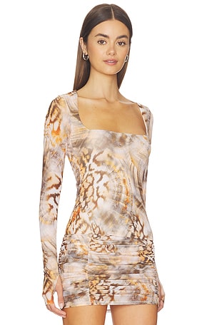 AFRM Ines Top in Brown,Orange