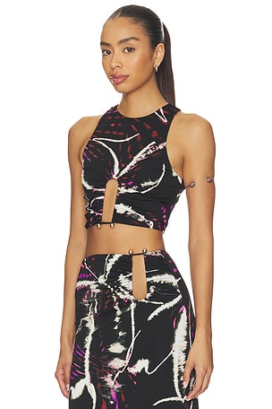 AFRM Saoirse Top in Black,Pink