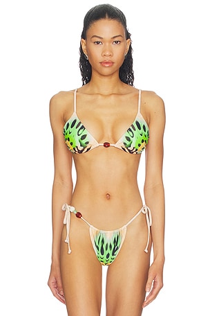 TOP BIKINI CAPRI BEADED AFRM $78 NUEVO