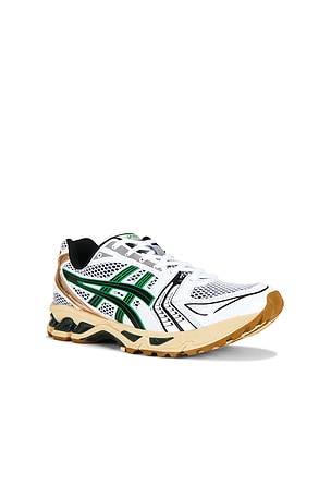 Asics Gel-Kayano 14 in White,Green