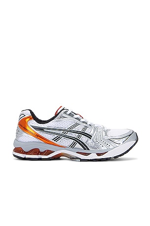 人気☆ASICS☆ GEL-KAYANO 14 WHITE PIQUANT ORANGE Asics Gel-kayano 14 Sneaker in White & Piquant Orange | REVOLVE