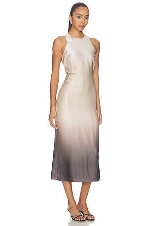 ALIGNE Adeline Long Satin Dress in Nude