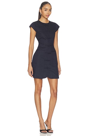 ALIGNE Jennie Linen Mix Dress in Navy
