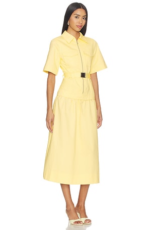 ALIGNE Pearl Belted Dress in Yellow