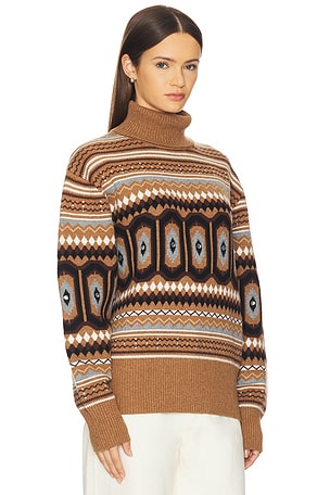 ALIGNE Christine Fairisle Pullover in Brown