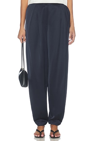 Millicent Satin Trouser in Navy ALIGNE