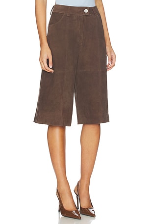 ALIGNE Arden Suede Culotte in Brown. Size 2. Also