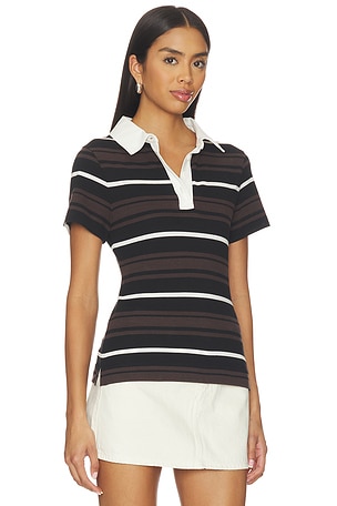 ALIGNE Maiden Stripe Polo in Black