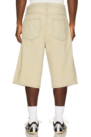 AGOLDE Fusion Skater Short in Beige