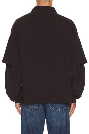 AGOLDE Curren Doublesleeve Polo in Brown