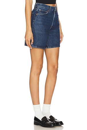 AGOLDE Dame High Rise Baggy Short in Blue