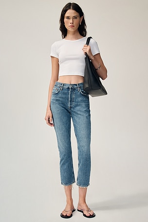 Riley High Rise Straight Crop Jeans AGOLDE