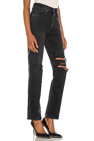 AGOLDE Lana Straight Jeans in Black