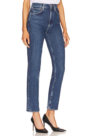 AGOLDE High Rise Stovepipe Jeans in Denim-Dark