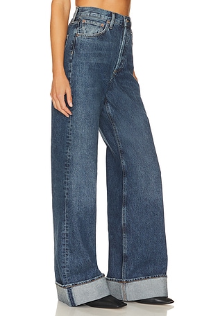 AGOLDE Dame High Rise Wide Leg in Denim-Medium