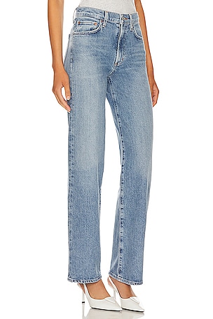 AGOLDE Harper Mid Rise Relaxed Straight in Denim-Light