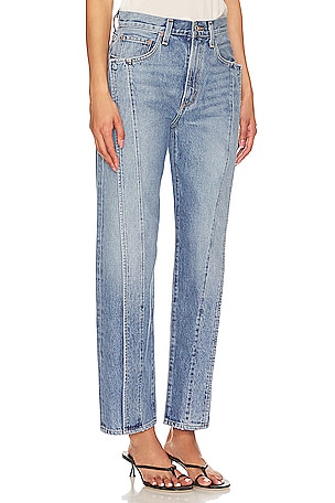 AGOLDE Fold Wide Leg Jeans in Denim-Light