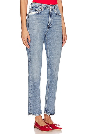AGOLDE High Rise Stovepipe Jeans in Denim-Light