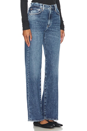 AGOLDE Harper Mid Rise Relaxed Straight Jeans in Blue