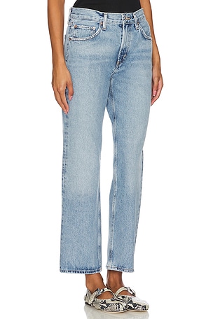 AGOLDE Valen Mid Rise Vintage Straight Jeans in Denim-Light