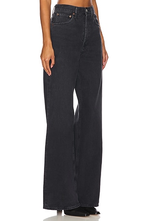 AGOLDE Dame High Rise Wide Leg in Black