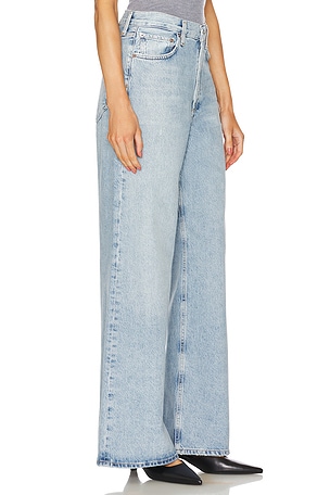 AGOLDE Dame High Rise Wide Leg Jeans in Denim-Light