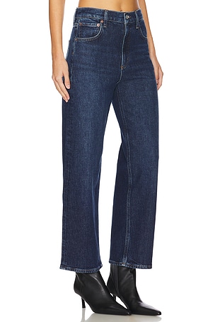 AGOLDE Ren High Rise Wide Leg Jeans in Denim-Dark