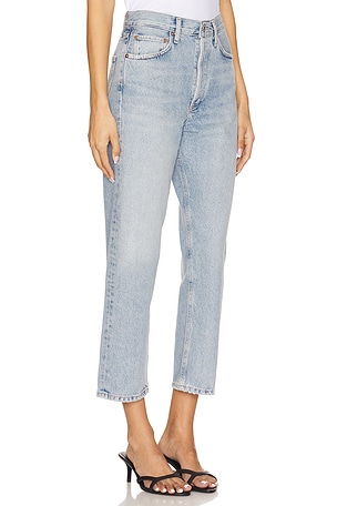 AGOLDE 90's Mid Rise Straight Crop Jeans in Blue