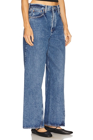 AGOLDE Twist Low Slung Baggy Jeans in Blue. Size 34. Also