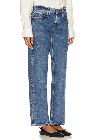 AGOLDE Low Rise Loose Jeans in Blue. Size 34. Also