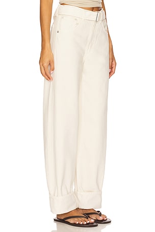 AGOLDE Cuffed Taper Jeans in Ivory